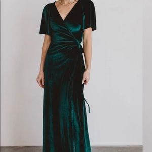 Baltic Born Short Sleeve Velvet Wrap Dress